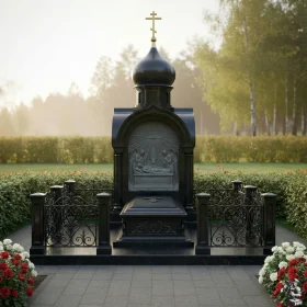Православный Гранитный вертикальный памятник - ПН531