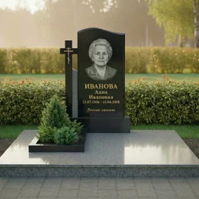 Православный вертикальный памятник из гранита - ПН597