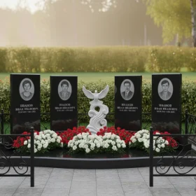 Элитный комбинированный памятник на 4 места - ПН675