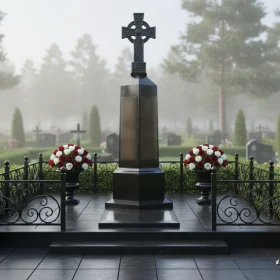 Элитный вертикальный памятник для одного - ПН677