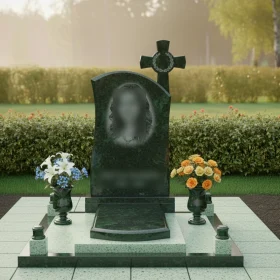 Православный вертикальный гранитный памятник - ПН699