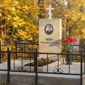 Полимерный памятник с крестом