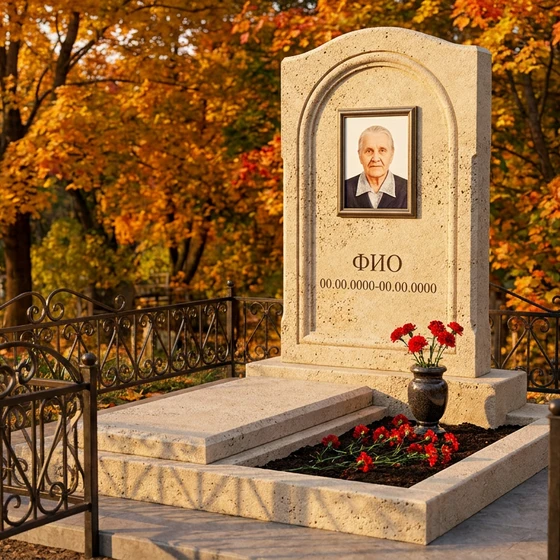 Известняковый памятник в форме арки