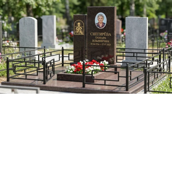 Памятник с иконой святого николая из дымовского гранита