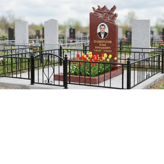 памятник с журавлями из красного гранита лезниковский с портретом