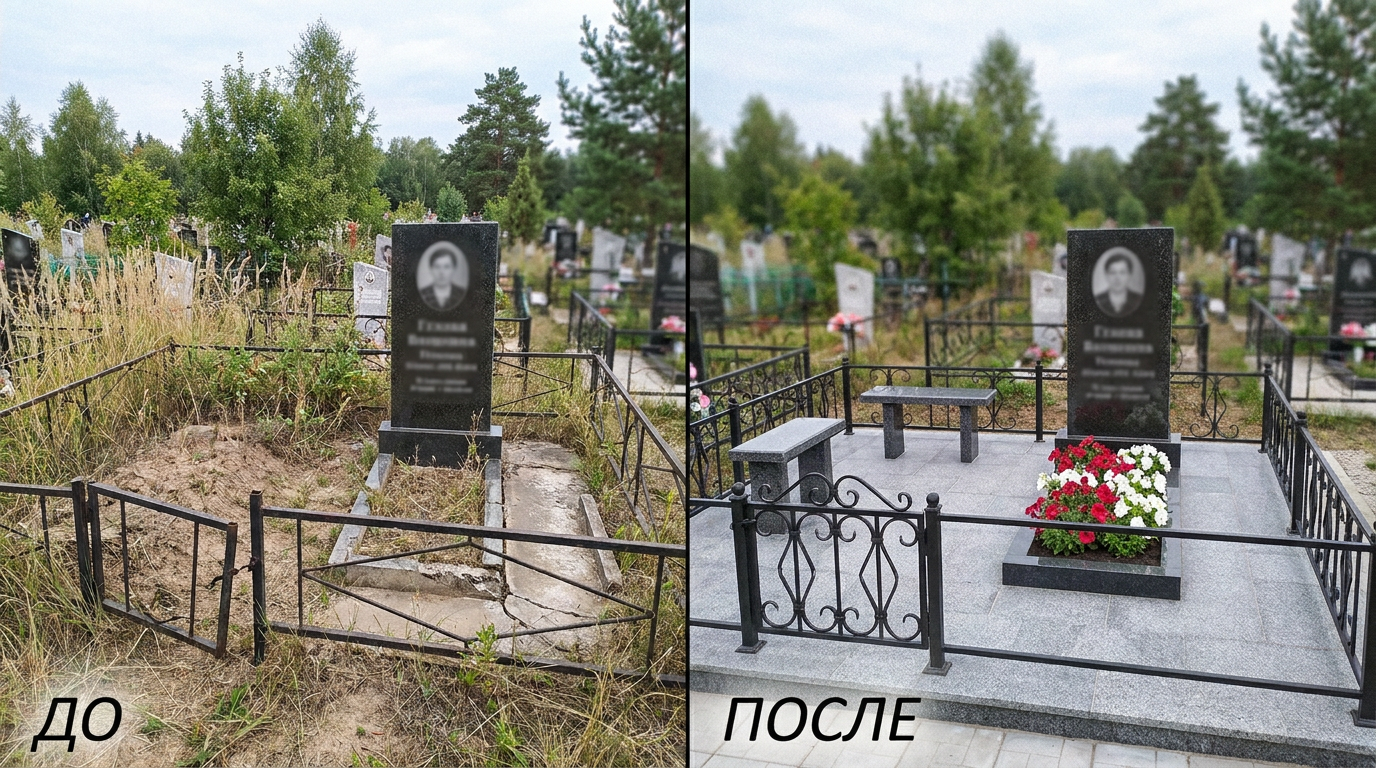 Благоустройство могилы в Нижнем Новгороде — пример 1