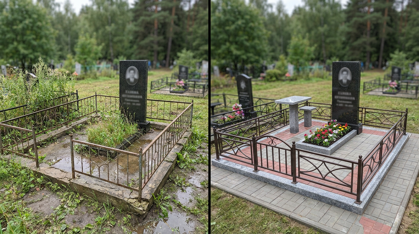 Благоустройство могилы в Нижнем Новгороде — пример 2